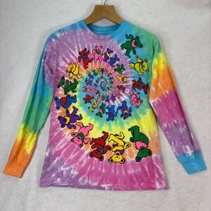 Liquid Blue Grateful Dead Dancing Bears Spiral Tie Dye Band T-Shirt Size M Trip
